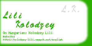 lili kolodzey business card